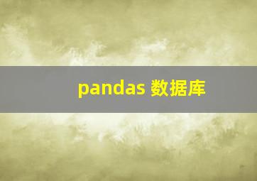 pandas 数据库